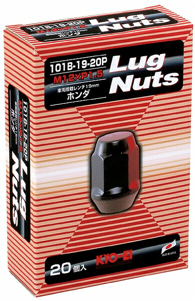 協永産業/KYO-EI ラグナット ブラック M12×P1.5 入数：1セット(20個) 101B-19-20P
