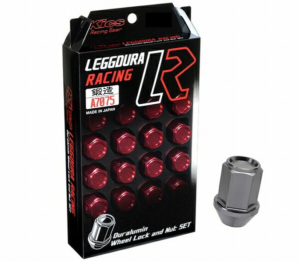 協永産業/KYO-EI Kics レデューラレーシング ロック＆ナットセット ガンメタ M12&times;P1.5 入数：1セット(ナット16個/ロック4個) KIC1G｜オートパーツエージェンシー