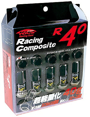 協永産業/KYO-EI レーシングコンポジットR40 ナットセット グロリアスブラック M12×P1.5 入数：1セット(20個) RC-01K