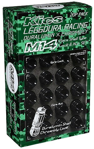 協永産業/KYO-EI Kics レデューラレーシング シェルタイプロック＆ナットセット RL54 ブラック M14&times;P1.5 入数：1セット(ナット16個/ロック4個) RL54-14K｜オートパーツエージェンシー