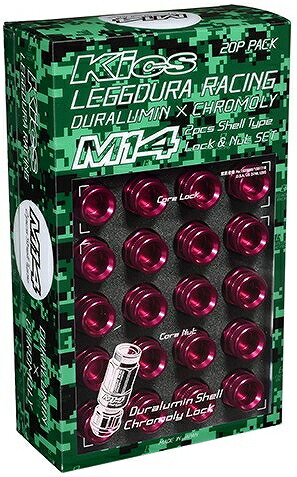 協永産業/KYO-EI Kics レデューラレーシング シェルタイプロック&ナットセット RL54 レッド M14×P1.5 入数:1セット(ナット16個/ロック4個) RL54-14R
