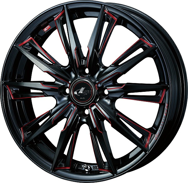LEONIS GX ホイール BK/SC(RED) 17インチ×6.5J ＋42 4H100 入数：1台分(4本) 39348 wheel