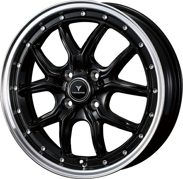 NOVARIS ASSET S1 ホイール BLACK/RIM POLISH 15インチ×4.5J ＋45 4H100 入数：1台分(4本) 41329 wheel
