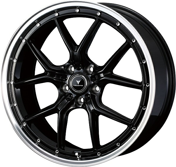 NOVARIS ASSET S1 ホイール BLACK/RIM POLISH 18インチ×8.0J +42 5H114.3 入数:1台分(4本) 41334 wheel|オートパーツエージェンシー