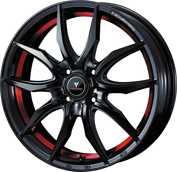 NOVARIS ROHGUE VF ホイール PIANO BLACK/RED LINE 16インチ×6.0J ＋42 4H100 入数：1台分(4本) 40063 wheel