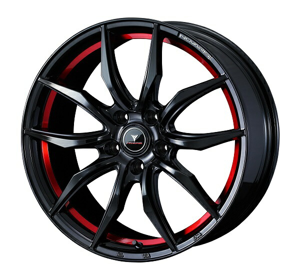 NOVARIS ROHGUE VF ホイール PIANO BLACK/RED LINE 17インチ&times;7.0J ＋47 5H114.3 入数：1台分(4本) 40067 wheel｜オートパーツエージェンシー