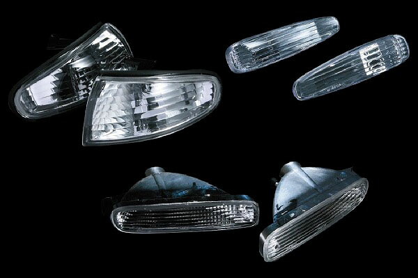 D-MAX フロントレンズ 日産 シルビア S14 前期 クリア 3点セット DML2S1420T1 front lens