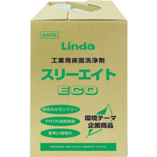 横浜油脂工業(Linda) 工業用床面洗浄剤 スリーエイトECO 18kg 水性 BA09(2498) Industrial floor cleaner Three Eight
