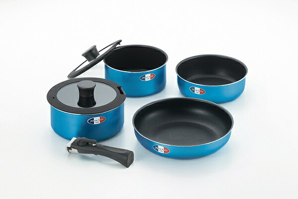 ジャンヌ・エコール 着脱手持ち部分鍋4点仕掛ける JE-123R(0001037)  Set removable handle pots