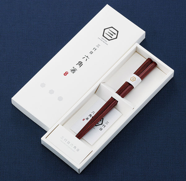 三代目紫檀六角箸 大 KS-1050(0283009) Third generation rosewood hexagonal chopsticks