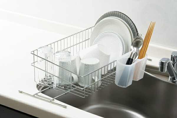 楽天市場】シンクに渡せる伸縮式水切りラック(SK-111) 18-8ステンレス