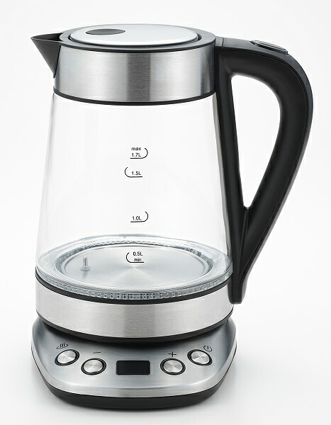 SUSTIA 温度調整ガラス電気ケトル 1.7L SUS-02(1001952)  Temperature regulating glass electric kettle