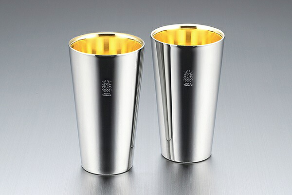 金の贅 18-8ステンレスW構造タンブラー 2pc 内面24金メッキ TM-033(0233019) stainless steel structure tumbler