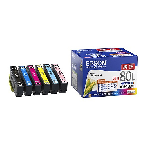 エプソン インキ薬莢 6色風呂敷き包み 引き揚げ手合い 集積回路6CL80L(25709)  ink cartridge