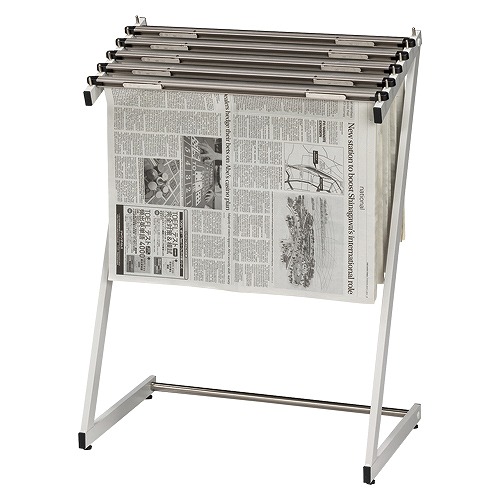クラウン 新聞架 5段タイプ スチール製 CR-SN150-W(23213)  Newspaper offering