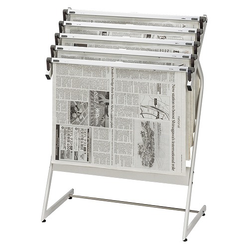 クラウン 新聞架 5段タイプ スチール製 CR-SN551-W(23212)  Newspaper offering