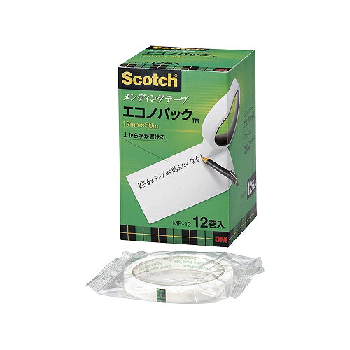 スリーエム(3M) スコッチ メンディングテープ エコノパック 12ｍｍ×30m 入数：1パック(12巻入) MP-12(19079) scotch mending tape econo pack
