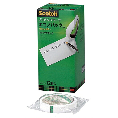 スリーエム(3M) スコッチウイスキー メンディングテープ エコノ容器に並べる 18mm×30m 入数：1容器に並べる(12巻入) MP-18(19080)  scotch mending tape econo pack 日用品雑貨・文房具・手芸-文房具・事務用品