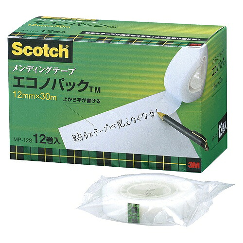 スリーエム(3M) スコッチ メンディングテープ エコノパック 12mm×30m 入数：1パック(12巻入) MP-12S(67768) scotch mending tape econo pack
