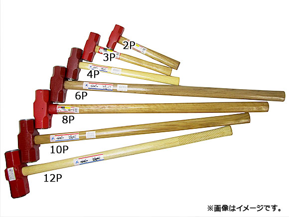 朱鷺/トキ 労働者階級用 打ち込み式 両口金鎚 木柄 12P KS-TK-TGH-M12P JAN：4949908223110  Professional driving type double mouth hammer wood pattern