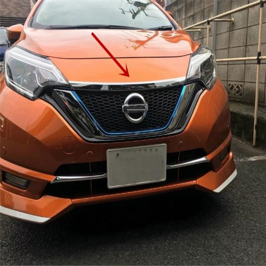 車用メッキパーツ カー オートカバースタイリング 日産 ノート ハッチバック2017 E-POWER ABS プラスチッククロームメッキフロントヘッドフードボンネット装飾トリム 1pc AL-AA-1040 AL Car plating parts