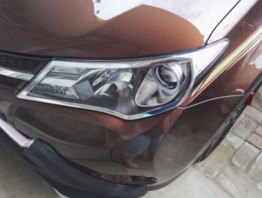 車用メッキパーツ カーアクセサリー トヨタ RAV4 RAV 4 2013 2014 2015 ABS クロームメッキ外装フロントヘッドライトランプヘッドライトカバートリムシェード2ピース AL-AA-1116 AL Car plating parts