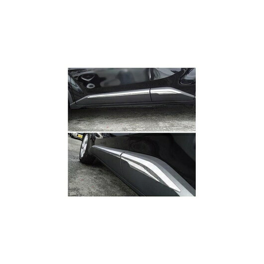 車用メッキパーツ カーアクセサリー トヨタ C-HR CHR 2016 2017 ABS クロームサイドドアラインボディ モールディング ストリップガーニッシュモールディングトリムカバートリム4ピース セット AL-AA-1188 AL Car plating parts