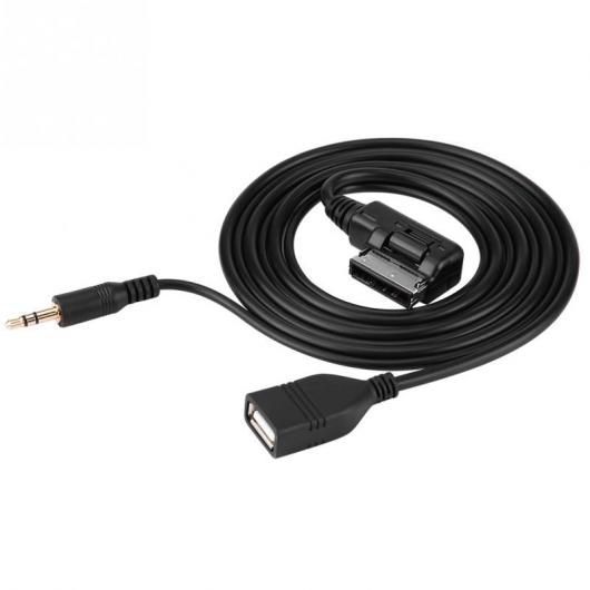 車用ケーブル オーディオ AUX USB アダプタ ケーブル メルセデス・ベンツ C63 E200L CLS E S MLクラス ブラック AL-AA-6657 AL Car cable|オートパーツエージェンシー2号店