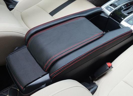 車用メッキパーツ マイクロファイバー レザー 車コンソールアームレストボックス袖 カバー パッドセンター収納ボックス カバー マット ホンダシビック2016 2017 2018 Black line/Red line/Red AL-AA-7539 AL Car plating parts