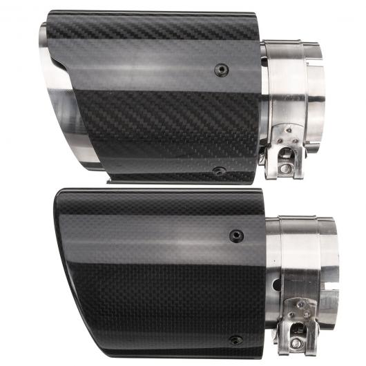 汎用マフラーチップ マフラーカッター 66～101mm カーボン ファイバー エキゾースト パイプ リアテール スロート ライナー ストレートエッジ 選べる2バリエーション Straight Edge・Crimping AL-AA-9199 AL Car plating parts