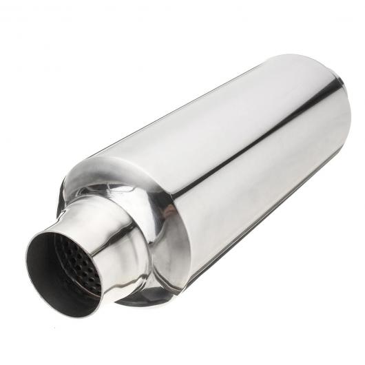 汎用マフラーチップ マフラーカッター エキゾースト パイプ レゾネーター 51mm IN/OUT ステンレス スチール AL-AA-9211 AL Car plating parts