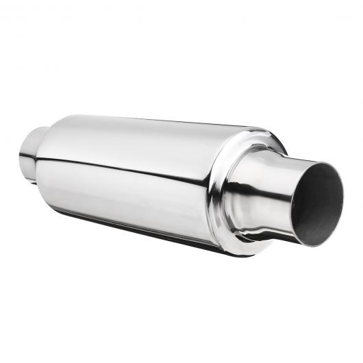 汎用マフラーチップ マフラーカッター ステンレス スチール エキゾースト パイプ レゾネーター 51mm IN/OUT サイレンサー AL-AA-9242 AL Car plating parts