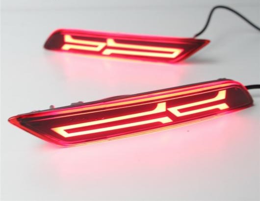 2個 ホンダ シティ 2017 2018 LED リア バンパー ライト LED ブレーキテールライトフォグランプ 警告灯リフレクターランプ 2 Functions AL-AA-9532 Car light