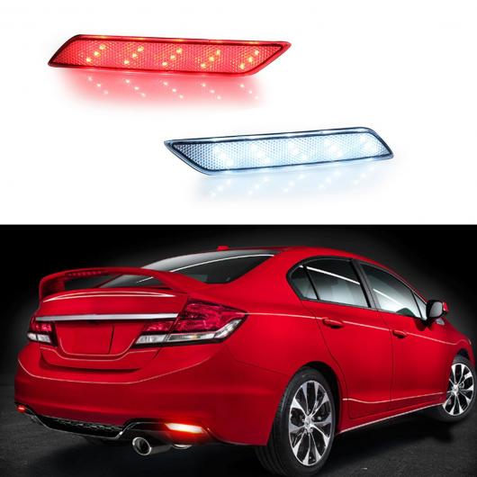 デュアル レッド ホワイト 60-SMD LED リア バンパー ドライビング ブレーキ リバース マーカーライトシビックセダン 2013 -2015 AL-AA-9560 AL Car light