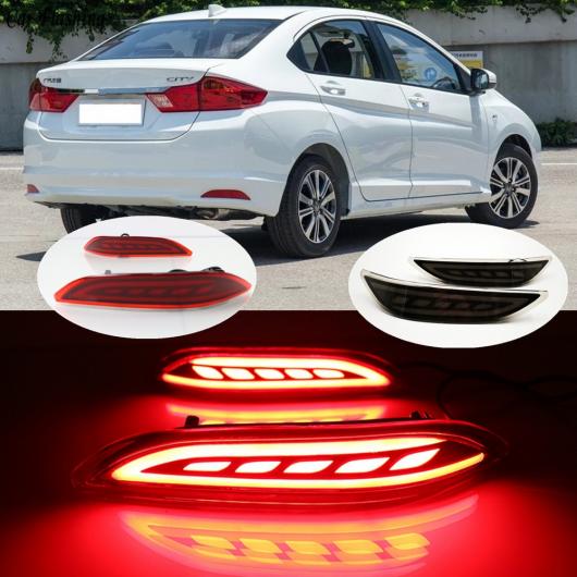 2ピース LED リア バンパー ライトブレーキテールライト ライトリアランプ ホンダ シティ 2014 2015 2016 3 Functions タイプA・タイプB AL-AA-9615 Car light