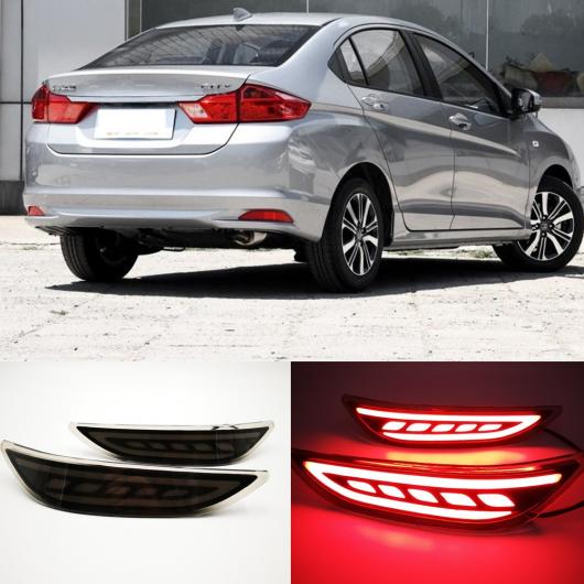 2個 LED DRL テールライトリア バンパー ブレーキリフレクターターン シグナル 警告灯 ホンダ シティ 2014 2015 2016 3 Functions タイプA・タイプB AL-AA-9626 Car light