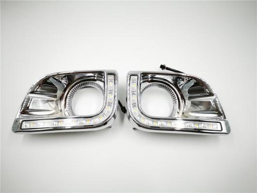 1セット トヨタ プラド FJ150 LC150 2010 2011 2013 ランド クルーザー 2700LED DRL 日中走行 ライト フォグ ヘッドランプ カバー シルバー White and Yellow AL-BB-1055 AL Car light