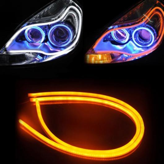 12V DRL フレキシブル LED チューブストリップ デイタイム ランニング シグナル エンジェル white turn red～white turn Orange 45CM AL-BB-1068 AL Car light｜オートパーツエージェンシー2号店