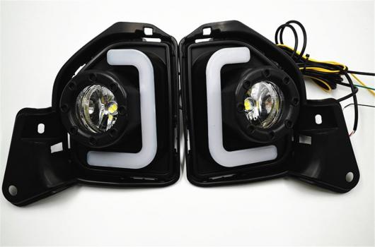 点滅 2個 LED 12V ABS フォグランプ DRL デイタイムランニングライト トヨタ ハイエース 2014 2015 2016 2017 2018 ターン シグナル White and Yellow AL-BB-1223 AL Car light