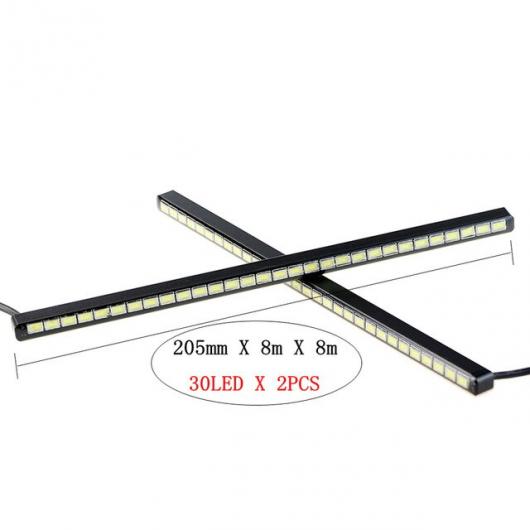 2個 デイタイム ライト LED DRL 超薄型 防水 ストリップ SMD 5630 AF 30LED WHITE AL-BB-1319 AL Car plating parts