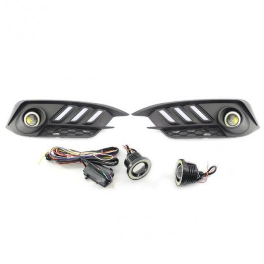 ホンダ シビック 2016 2017 2018 DRL デイタイム ランニング ライト オート フォグランプターン シグナル 2ピース マスタングスタイル with Light AL-BB-1403 AL Car plating parts|オートパーツエージェンシー2号店