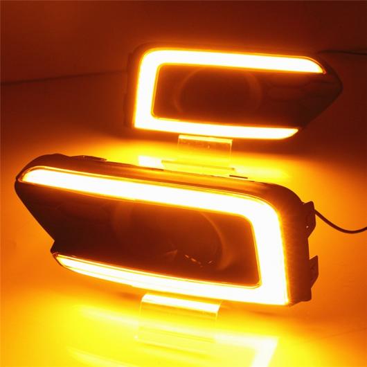 カー点滅 1セット ホンダ シティ 2017 2018 イエロー カラー シグナル DRL 日中走行 ライト フォグ ランプリレーデイライト White and yellow AL-BB-1351 AL Car plating parts
