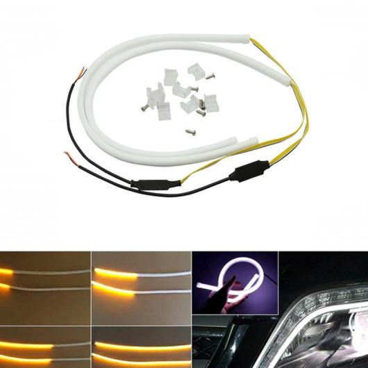 2個 シーケンシャル フロー DRL フレキシブル LED チューブストリップホワイトデイタイムランニングライト ティアターン シグナル スタイリング 選べる2バリエーション 45CM・60CM AL-BB-1429 AL Car plating parts|オートパーツエージェンシー2号店
