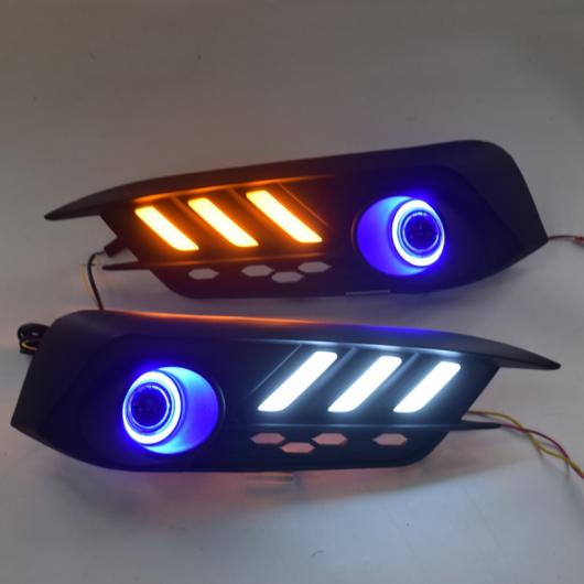 COB + LED デイタイムランニングライト DRL プロジェクターレンズ ウインカー ホンダ シビック 10th 2016 6000K 12W white and yellow ホワイト AL-BB-1430 AL Car plating parts