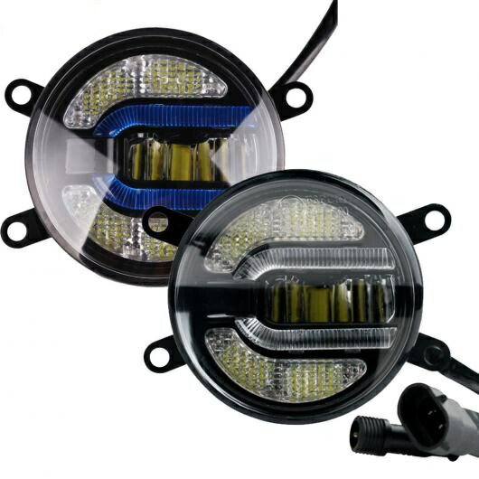 2 × 3.5 インチ LED フォグ バルブ ランプカーデイタイムランニングライト U 形状 DRL パイ スバル レガシィスズキ 選べる2バリエーション Color A・Color B AL-BB-1433 AL Car plating parts