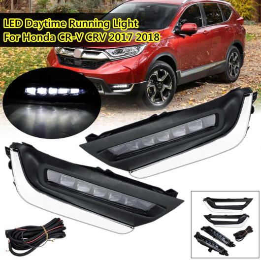 LED DRL CR-V CRV 2017 2018 デイタイム フロント バンパー 駆動 ヘッドライトホワイト スタイリング AL-BB-1592 AL Car plating parts｜オートパーツエージェンシー2号店