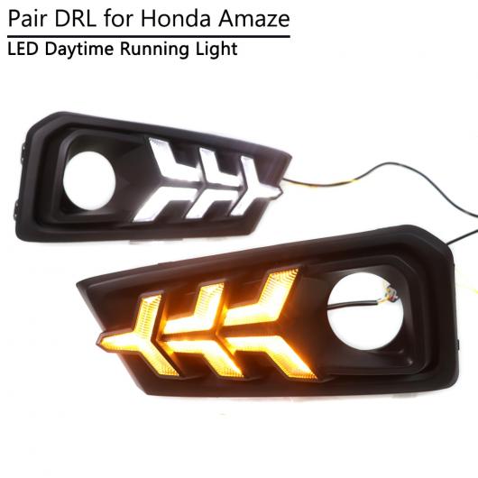 LED DRL デイライト ホンダ 驚か 2018 2019 デイタイムランニングライト 駆動ランプ イエロー ダイナミックターン シグナル AL-BB-1627 AL Car plating parts｜オートパーツエージェンシー2号店