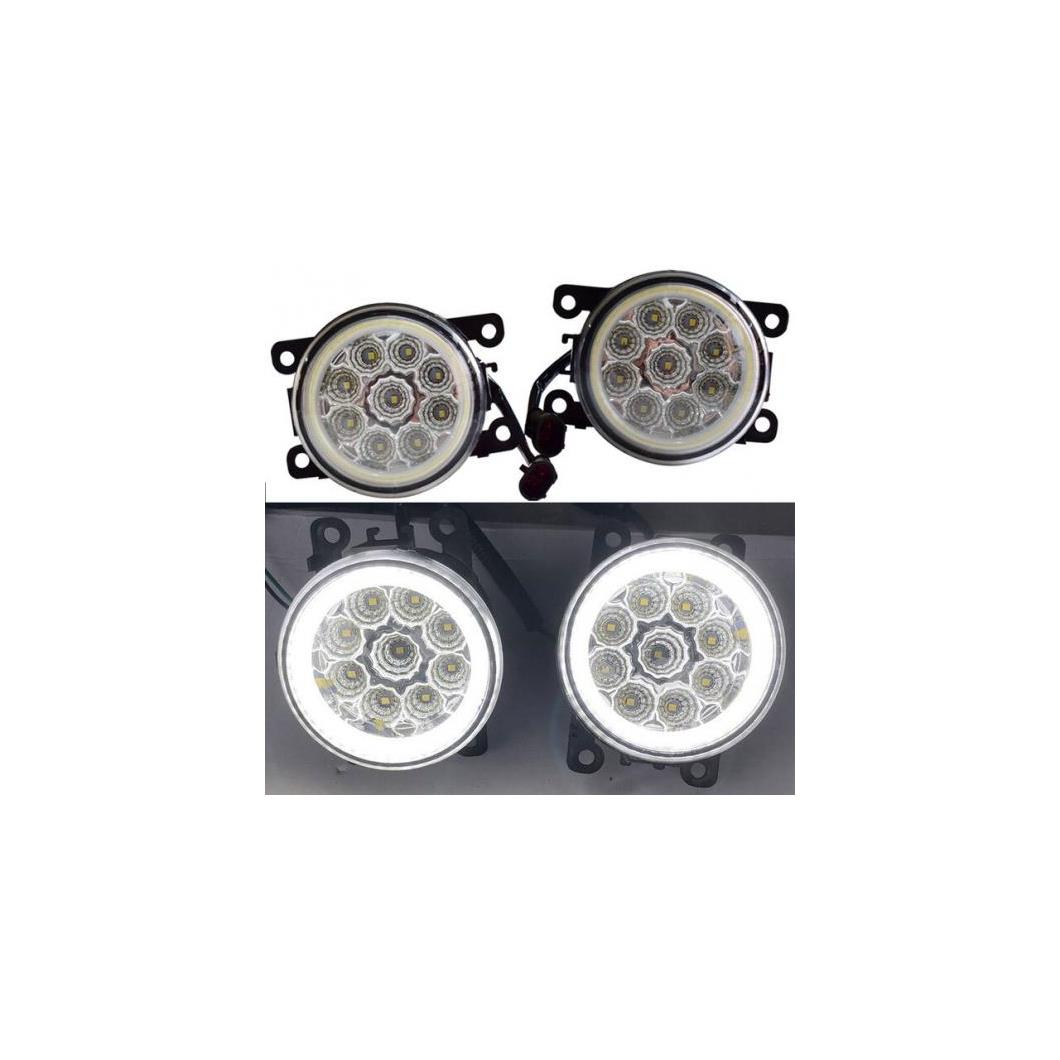 ホンダ インサイト 2010-2014 LED バルブ 4000LM フロントフォグライト + エンジェルアイ デイタイム ランニングランプライト DRL 12V 2個 White Angel Eye AL-BB-1581 AL Car plating parts
