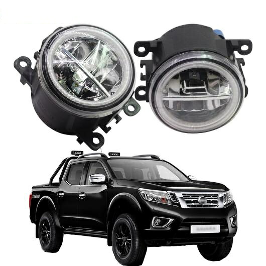 2ピース H11 4000LM LED ランプ フォグ ライト + DRL 12V 日産 ナバラ ダットサントラック D40 ピックアップ 2005-2012 選べる3バリエーション White Angel Eye~Red Angel Eye AL-BB-1657 AL Car light