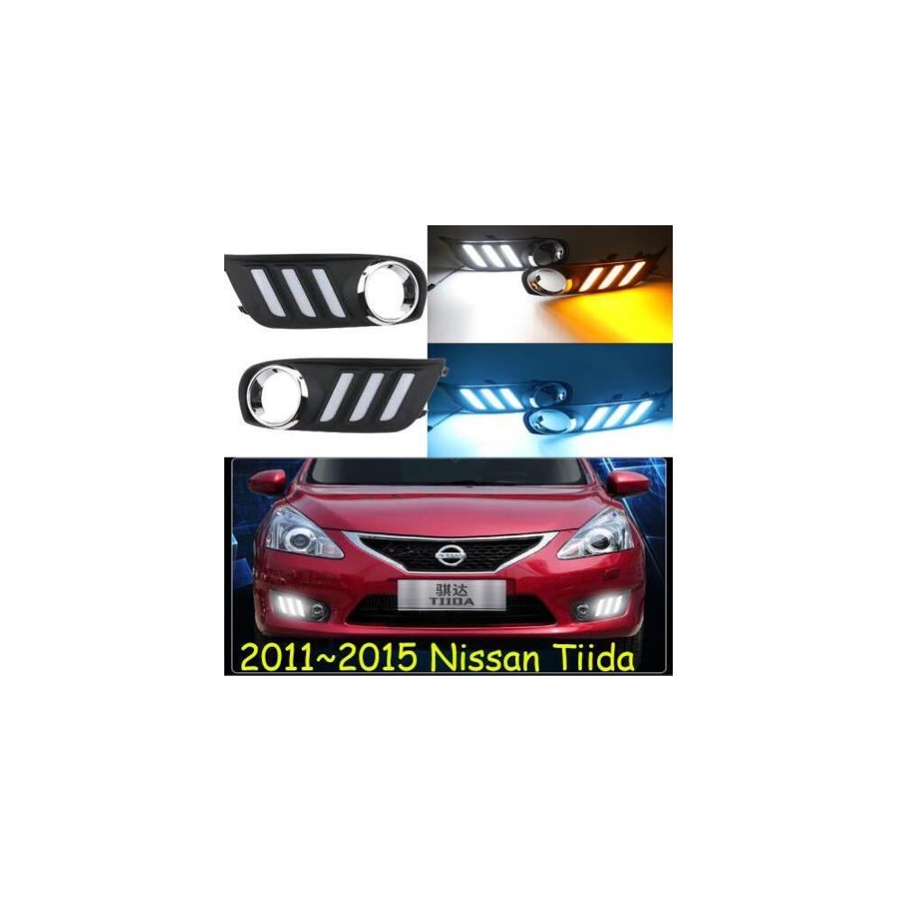 マイクラ バンパー 日産 ティーダ DRL 2011 ～ 2015 年 デイタイム ライト フォグ 2011 to 2015year Nissan Tiida LED DRL AL-BB-1732 AL Car light｜オートパーツエージェンシー2号店